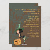 Freche Hexe-Einladung Einladung (Vorne/Hinten)
