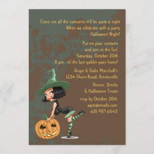 Freche Hexe-Einladung Einladung