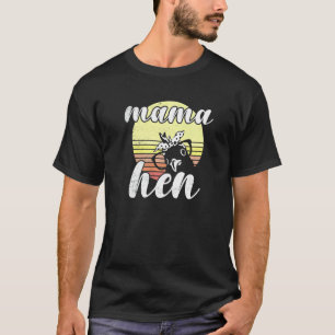 Freche Hühner-Retro-Sonnenuntergang-Mama-Henne-Bri T-Shirt