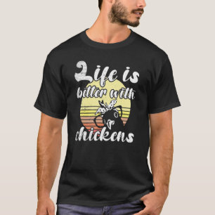 Freche Hühner Sonnenuntergang Besser Leben Hühner T-Shirt