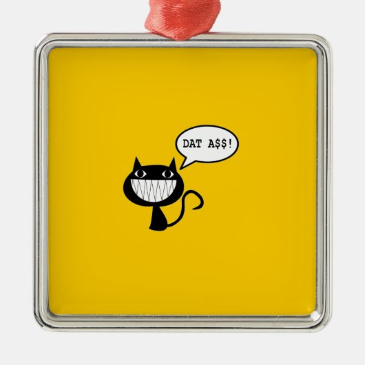 Freche Katze Ornament Aus Metall (Vorne)