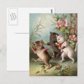 Freche Katzen Postkarte (Vorne/Hinten)