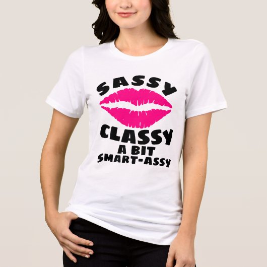 FRECHE KLASSIGE SMART-ASS-DAMEN FUNKELNDE T-Shirts (Vorderseite)