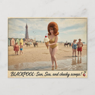 Freche klassische Blackpool-Postkarte Postkarte