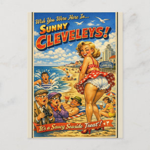 Freche klassische Cleveleys-Postkarte Postkarte