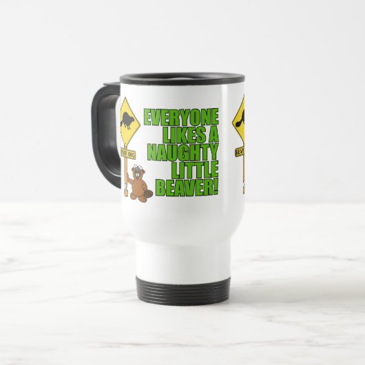 Freche kleine Biber-Tasse Reisebecher (Vorderseite Links)