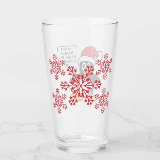 Freche Liste WeihnachtsPinguin-Sankt Glas (Rückseite)