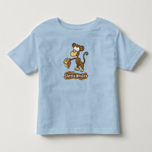Freche Monkey-Cartoon-Design Kleinkind T-shirt