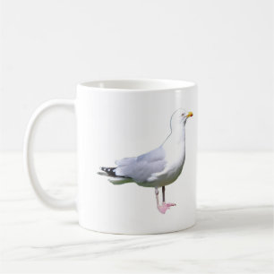 Freche Möwe Stehender Küstenvogelliebhaber Geschen Kaffeetasse