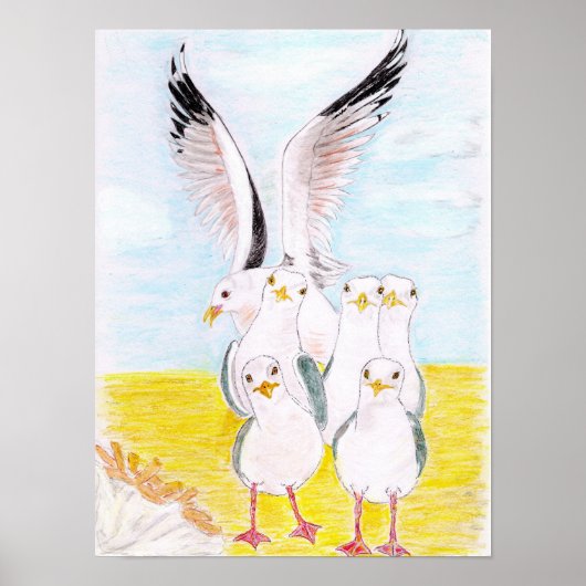 Freche Möwen Poster (Vorne)
