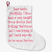 Freche Neuschottland-Enten-läutender Retriever Großer Weihnachtsstrumpf (Vorderseite)