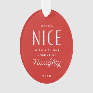 Freche oder Nizza KinderFoto-Weihnachtsverzierung Ornament