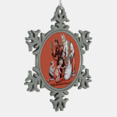 Freche oder Nizza Krampus u. Schneeflocken Zinn-Ornament (Links)