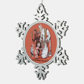 Freche oder Nizza Krampus u. Schneeflocken Zinn-Ornament (Rechts)