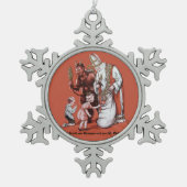 Freche oder Nizza Krampus u. Schneeflocken Zinn-Ornament (Vorderseite)