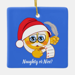 Freche oder Nizza Sankt-Liste Emoji Verzierung Keramikornament