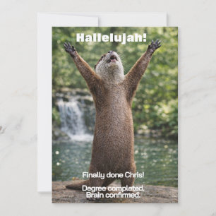 🎓Freche Otter-Abschlussfeier-Ankündigung Einladung