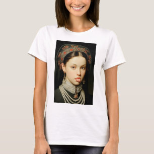 Freche Renaissance-Adlige streckt die Zunge heraus T-Shirt
