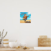Freche Robbe | Süße Cartoon-Kinderzimmer-Kunst Poster (Küche)