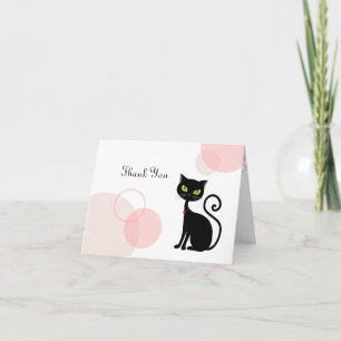 Freche schwarze Katze Dankeschön-Karte Dankeskarte