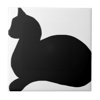 Freche schwarze Katze Fliese