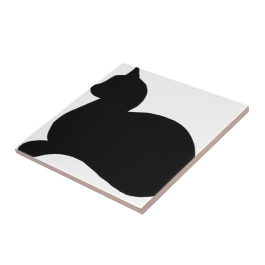 Freche schwarze Katze Fliese (Seite)