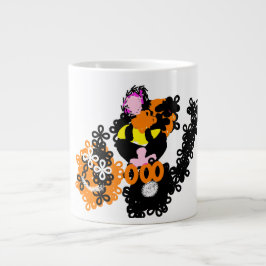 Freche schwarze Katze Herbst Jumbo-Tasse