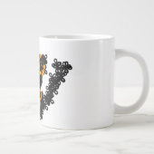 Freche schwarze Katze Herbst Jumbo-Tasse (Rechts)