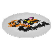 Freche schwarze Katze Herbst Schneidebrett (Ecke)