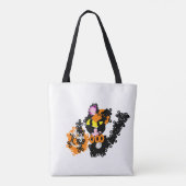 Freche schwarze Katze Herbst Tasche (Rückseite)