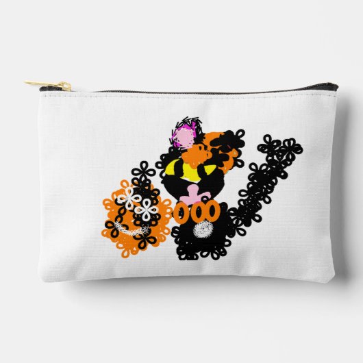 Freche schwarze Katze Herbst Zubehörtasche (Vorderseite)
