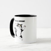 Freche schwarze Katzen-Kaffeetasse – Erinnerung, e Tasse (Vorderseite Links)