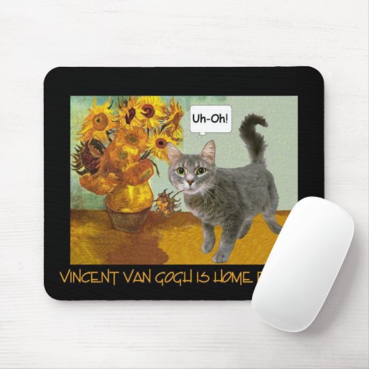 Freche Van- Goghkatze 3 Mousepad (Mit Mouse)