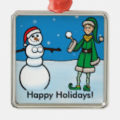 Freche Verzierung des Elf-#1 Silbernes Ornament (Vorne)