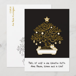 Freche Weihnachtsbäume Bonsai Lustiges Weihnachten Mitteilungskarte