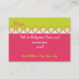 Freche Zebra-Babysitter-Visitenkarten Visitenkarte