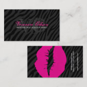 Freche Zebra-Druck-Maskenbildner-Visitenkarten Visitenkarte (Vorne/Hinten)