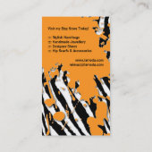 Freche Zebra-Druck-Visitenkarte Visitenkarte (Rückseite)