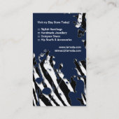 Freche Zebra-Druck-Visitenkarte Visitenkarte (Rückseite)