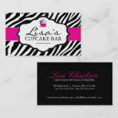 Freche Zebra-Kuchen-Visitenkarte Visitenkarte (Vorne/Hinten)
