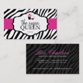 Freche Zebra-Kuchen-Visitenkarte Visitenkarte (Vorne/Hinten)