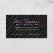 Freche Zebra-Kuchen-Visitenkarte Visitenkarte (Rückseite)