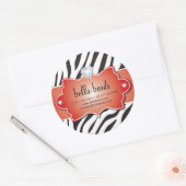 Freche Zebra-Schmuck-Designer-Aufkleber Runder Aufkleber (Umschlag)