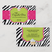 Freche Zebra-Streifen-Kuchen-Visitenkarte Visitenkarte (Vorne/Hinten)