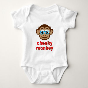 Frecher Affe mit blauer Brille lustig Baby Strampler