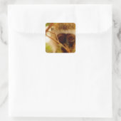 Frecher Affe. Quadratischer Aufkleber (Tasche)