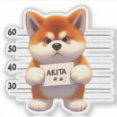 Frecher Akita Aufkleber (Vorderseite)