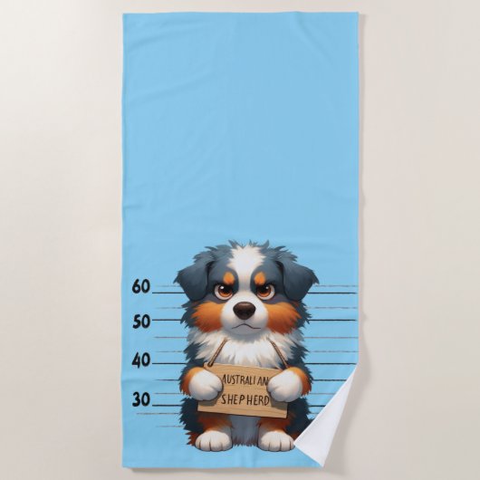Frecher Australian Shepherd Strandtuch (Vorderseite)