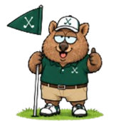 frecher australischer Wombat Golfball