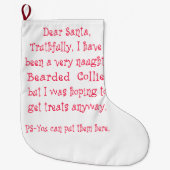 Frecher bärtiger Collie Großer Weihnachtsstrumpf (Vorderseite)